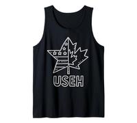 USEH Funny USA flag Canada flag Half Canadian American Débardeur