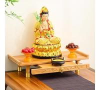 USFJATI Autel Bouddhiste Chinoise,Table de Puja avec Tiroir,D'Autel Personnelle,Tables de sanctuaire Domestique de méditation,Rangement Ouvert,pour Salon,Bureau,Chambre