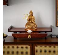 USFJATI Autel Bouddhiste Puja avec Tiroir,Table D'autel Bambou,pour La Décoration Intérieure,D'armoire for La Méditation Et La Prière,Salon,Bureau,Chambre