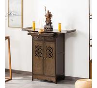 USFJATI Table D'autel D'église avec Tiroirs,Autel de Méditation avec Armoire,Armoire Décorative D'autel Bouddhiste,Table Temple Rétro for Statues Bouddha,for Placer des Bougies,Offrandes.