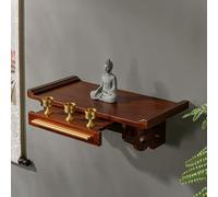 USFJATI Table D'autel Murale,D'armoire Puja for La Méditation Et La Prière,Vitrine Statue Fengshui pour Prières Et Divination,Autel Sanctuaire Chinois Bouddha Prière,Salon,Bureau,Chambre