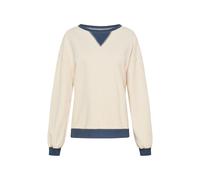 usha BLUE LABEL Sweat-shirt beige clair / bleu foncé, Taille L