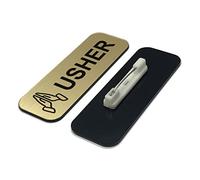 Usher Lot de 3 étiquettes nominatives en forme de mains de prière Doré brossé 1 x 7,6 cm