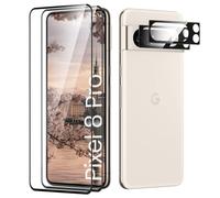 uShield Verre Trempé pour Google Pixel 8 Pro Plein écran, Affaire Classée Protection écran, Bord à Bord, sans Bulle, Anti-Scratch, 2 Pièces Verre Trempé + 2 Pièces Caméra Protection écran