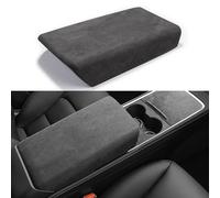 ushilife Housse d'accoudoir de console centrale en daim pour Tesla Model 3 & Y 2016-2023 - Accessoires d'intérieur de voiture italiens