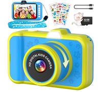 Ushining Appareil Photo Enfant, 3,5 Pouces Grand Écran 1080P Appareil Photo Numérique Enfant avec Objectif Zoom Rotatif à 360° Flash LED Carte de 32 Go, Caméra Vidéo Cadeau pour Enfants 3 à 12 Ans