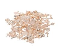 USHOBE 100 Pièces Pendentifs de Noël pour Bijoux DIY en Alliage Doré | Breloques Brillantes et Lisses, Adaptées aux Bracelets, Arbres, Colliers, Créations Artisanales, Fêtes, Filles