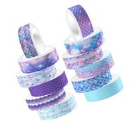 USHOBE 12 Rouleaux Ruban Washi Multicolore 12 Ambiance Halloween, DIY | Papeterie Décorative à Déchirer, Adhésif Facile, pour Étudiants, Projets Créatifs, Anniversaire, Autocollants Inclus