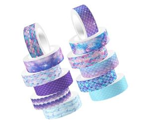 USHOBE 12 Rouleaux Ruban Washi Multicolore 12 Ambiance Halloween, DIY | Papeterie Décorative à Déchirer, Adhésif Facile, pour Étudiants, Projets Créatifs, Anniversaire, Autocollants Inclus
