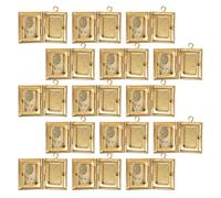 USHOBE 15 Pièces de Pendentifs Vintage en Cuivre pour Création de Bijoux, Boîte Miroir Rectangulaire Style Livre, Texture Lisse et Portable, pour Usage Quotidien ou Étude
