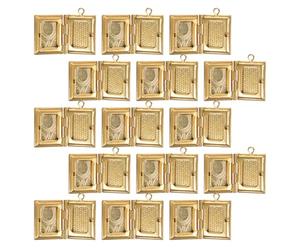 USHOBE 15 Pièces de Pendentifs Vintage en Cuivre pour Création de Bijoux, Boîte Miroir Rectangulaire Style Livre, Texture Lisse et Portable, pour Usage Quotidien ou Étude