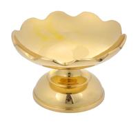 USHOBE 1pièce Plateau Doré Lotus Sacrifice Assiette Bouddhiste Compact pour Offrande et Service Alimentaire Surface Lisse sans Burr Décoration Maison Inspirée de Asie de Est