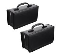 USHOBE 2 Pièces Boîtier de Rangement pour CD en PU Pages Intérieures Anti-Rayures et Design Élégant, Pochette Résistante pour Stockage de CD et DVD en Voiture ou Maison