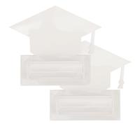 USHOBE 2 Pièces Carte Présent Chapeau de Diplômé Blanche 120x103x3 MM