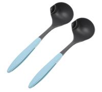 USHOBE 2 Pièces Cuillère à Pâte en Plastique Bleue, Ustensile Cuisine pour Séparation Huile et Soupe, pour Maisons et Restaurants, Filtre Graisse Pratique