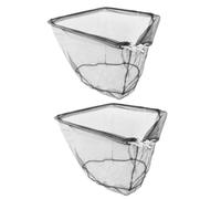 USHOBE 2 Pièces Épuisette Pliable Triangulaire Détachable en Fer avec Manche Télescopique, Filet en Nylon pour Pêche la Truite en Rivière et Milieu Aquatique