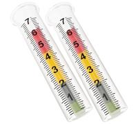 USHOBE 2 Pièces Pluviomètre de Verre Transparent, Tube Gradué Précis | Mesure Claire des Précipitations, Usage Extérieur pour Pelouse et Cour, Réutilisable, Résistant au Froid