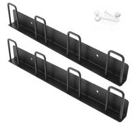 USHOBE 2 Pièces Porte-gobelets sans Poinçon Mural en Acier au Carbone | Noir, Séchage et Rangement pour Maison ou Bar, Design Moderne Chic, Adapté aux Bouteilles