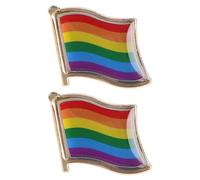 USHOBE 2pcs Badges Arc-en-ciel en Métal, Épingles de Poitrine Élégantes pour Anniversaire et Fête de Mariage, Accessoires Lgbt et Colorés