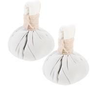 USHOBE 2pcs Boules de Massage aux Herbes Chinoises pour Spa et Maison, Compresse Chauffante Naturelle en Tissu Coton, Multi-fonctionnelle pour Relaxation Profonde Style Plusieurs styles