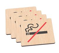 USHOBE 4 Pièces Panneau en Bois Non Fumeur Panneau D'avertissement Public Panneau D'affichage Public Pas De Zone pour Le Café Pancarte De Conseils Amicaux Rectangle Signalisation WiFi