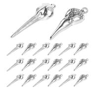 USHOBE 40 Pièces Pendentifs Tête de Crâne Oiseau en Alliage | Création Bijoux, Charms Tête de Crâne Oiseau Argenté, Léger, pour Collier et Bracelet