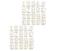 USHOBE 40pcs Numéros de Table en Bois Beige avec Support Base, Faciles à Assembler et Autoportants pour Décoration de Banquet et Fête Minimaliste