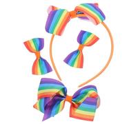 USHOBE 4PCS Rainbow Pride Headbands Bowknot Hair Accessories for Women Men for Festivals Comfortable Quality Hairbands