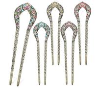 USHOBE Accessoires pour Coiffure Forme de U en Alliage 5 Épingles à Cheveux Style Vintage Élégance Française Mariage et Chignon pour Divers Styles