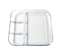 USHOBE Assiette à Raviolis en Verre Transparent Résistant Chaleur Compartiments pour Sauces, Pratique Bavures, pour Servir des Dumplings