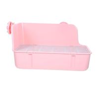 USHOBE Bac à Litière pour Lapin Résistant à l'usure en Plastique Rose, Toilette pour Hamster et Cochon d'Inde, pour Jardins et Parcs