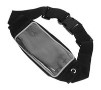 USHOBE Banane de Course Tactile Réglable pour Téléphone, Ceinture Noire | Chinlon, Bande Réfléchissante, Sortie Nuit et Extérieur, Poche Ajustable, Protège des Chocs et Chutes