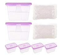 USHOBE Boîte Déshumidificateur Plastique 6pcs avec Recharge Absorbeur D'humidité pour Placards, Absorption Rapide, pour Changements Saisonniers