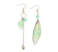 USHOBE Boucles D' oreilles de Papillon de Fée Boucles D' oreilles D' aile Papillon Ailes de Libellule Boucles D' oreilles Enracinement Des Boucles D' oreilles Glouses Colorées (Vert) (Vert)