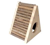 USHOBE Cachette Bois pour Hamster avec Échelle Escalade et Tunnel Abri Naturel pour Gerbilles Naines et Petits Rongeurs Maison Robuste à Mâcher pour Activité et Exploration