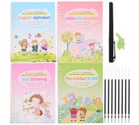 USHOBE Cahier D'écriture pour Garçon et Filles Design en Rainure, Papier pour Calligraphie Préscolaire, Fournitures Scolaires à Domicile, Set Complet pour Apprentissage