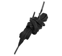 USHOBE Coton Lacets Plats Cirés Noir pour Chaussures 80cm | Finition Brillante, Embout Laçage Fluide, Tenue Ferme du Nœud, Style Élégant