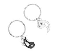 USHOBE Couples Yin Et Yang Keychain BFF Keyring Matching Yin Yang Keychain Wolf Puzzle Keyring for Best Friends Briendfriend Girlfriend Family