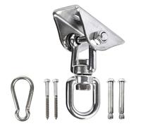 USHOBE Crochet pour Hamac en Acier Inoxydable Argenté Rotation Fluide et Fixation Sécurisée pour Chaise Suspendue et Balançoire, Kit Suspendre Robuste