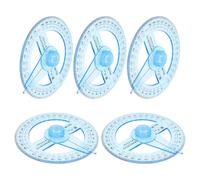 USHOBE Ensemble de 5 Rapporteurs Circulaires en Plastique 360 Degrés Pointeur pour Lecture Facile, Échelle Claire, pour École et Éducation