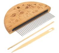 USHOBE Ensemble de Peignes en Bois et Acier Kit de Tissage DIY Aiguilles à Crochet Lisses et Délicates pour Métier à Tisser Manuel pour Créations Artisanales