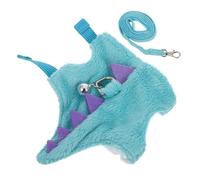 USHOBE Ensemble Harnais et Laisse Dinosaure pour Furets et Petits Chiens, Confortable en Peluche Courte Fermeture Sécurisée, pour Promenades et Sorties Amusantes