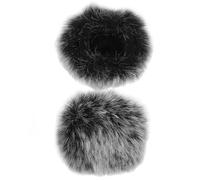 USHOBE Housse de microphone portable en fourrure 2PCS compatible avec appareils portables pour diffusions en direct offrant isolation phonique et protection anti-vent