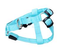 USHOBE Laisse Lumineuse pour Chien Bleu Harnais Réglable en Dacron, Conception Réfléchissante et Lumière Continue Jusqu'à 50 Heures pour Promenades Nocturnes Sécurisées