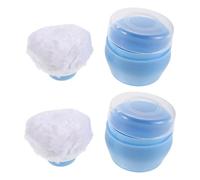 USHOBE Lot de 2 Houppette et Pot de Poudre pour le Corps, Porte-Houppette, Boîte à Souffle pour Nourrisson, Distributeur de Poudre pour Couches, Portable et Léger pour Voyage