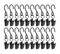 USHOBE Lot de 20 Crochets en Fer Noirs de S pour Rideaux et Vêtements, Forte Force de Serrage, Faciles à Retirer, pour Aération et Salle de Bain