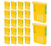USHOBE Lot de 50 Cages à Reine en Plastique Jaune pour Apiculture, Outil D'élevage Transport Ventilation, Matériel Apicole pour Isolation et Marquage des Reines