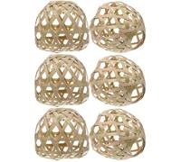 USHOBE Lot De 6 Abat-Jour En Rotin Et Bambou - Mini Lustre En Panier Pour Lampe Suspendue - Petit Abat-Jour De Remplacement Et Décoration