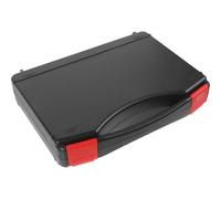 USHOBE Mallette Plastique Rigide Noire, Boîte à Outils Portable et Robuste en Plastique, Conteneur de Rangement pour Atelier et Bricolage