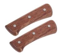 USHOBE Manche de Rechange pour Couteau de Boucher en Bois Marron | Trous Prépercés, Montage Riveté Sécurisé, Prise Ergonomique, pour Hachoirs et Préparation Cuisine